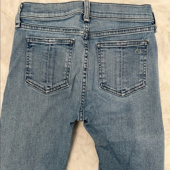 𝅺RAG & BONE Ankle Skinny Lena distressed jeans size 25 cropped 9 inch rise EUC - Picture 13 of 16